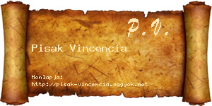 Pisak Vincencia névjegykártya